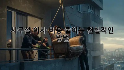 사무실 이사, 비용 줄이는 현실적인 방법!